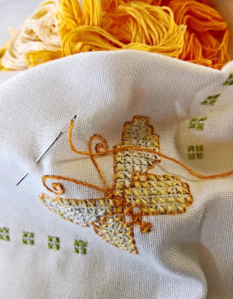 Denim embroidery